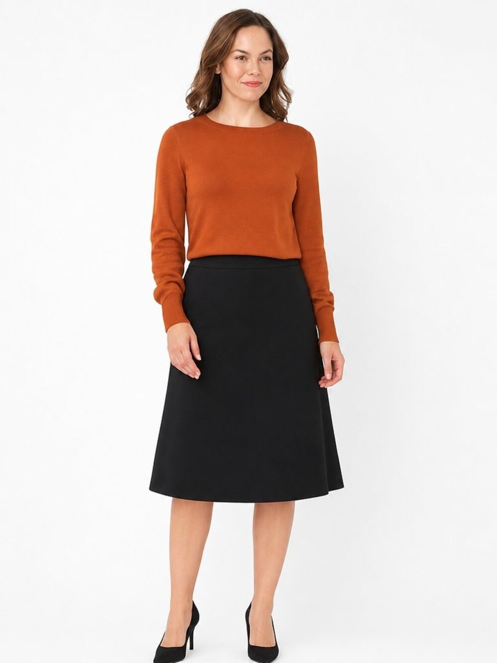Classic Kasper Black A-Line Skirt | Size 12 | Fully Lined & Chic